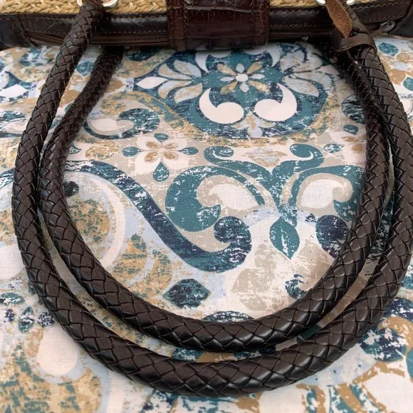 BRIGHTON Leather/Straw woven purse with 1 BRIGHTON leather wallet - Picture 10 of 16